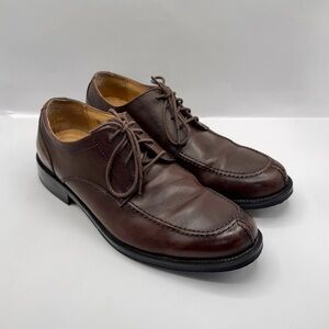 GH Bass Mens Stuart Brown Leather 3 Eye Lace Up Oxford Dress Shoes Size 10.5 M